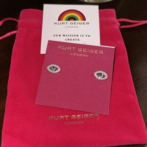 NWT Kurt Geiger London Crystal & Cubic Zirconia Evil Eye Stud Earrings
